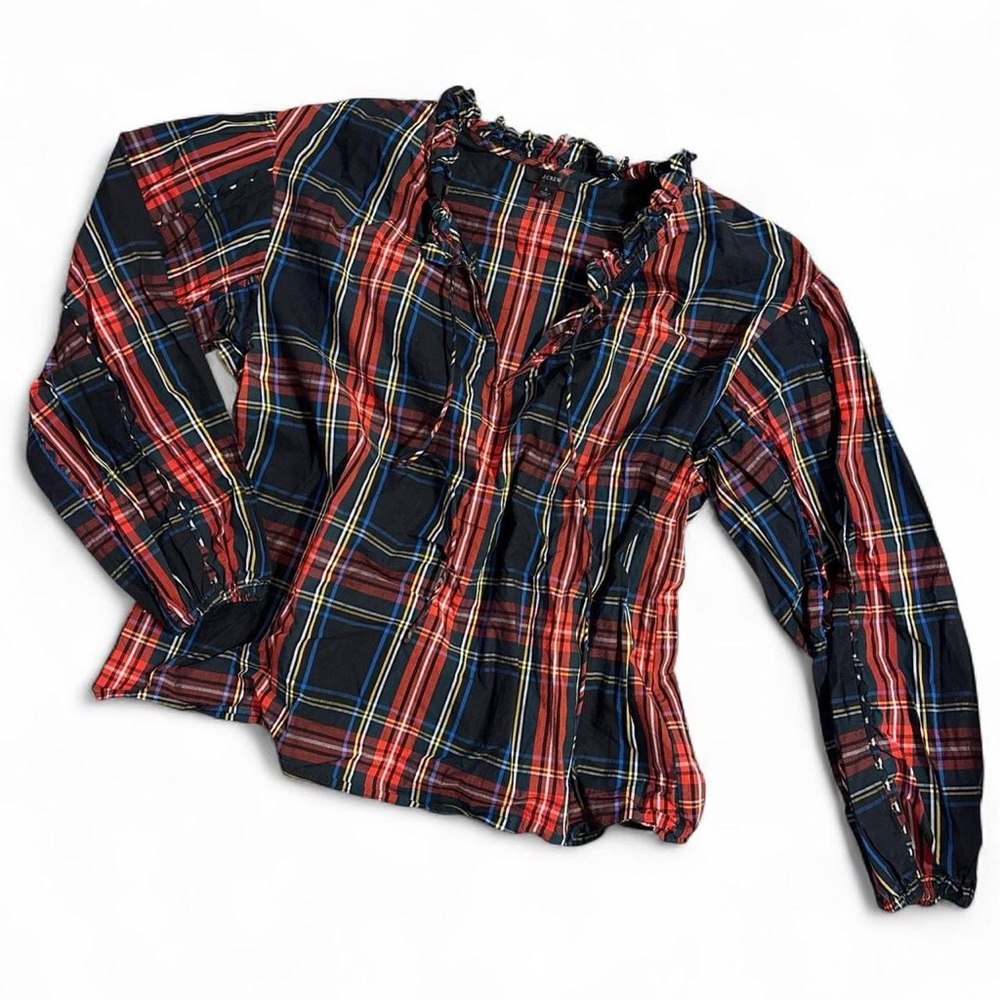 J. Crew Stewart Tartan Plaid Blouse